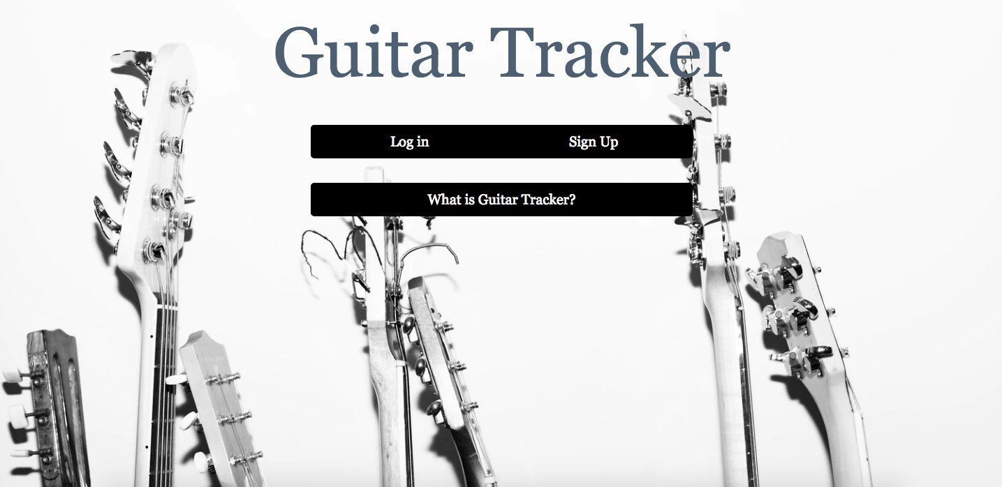 Guitar Tracker splash page